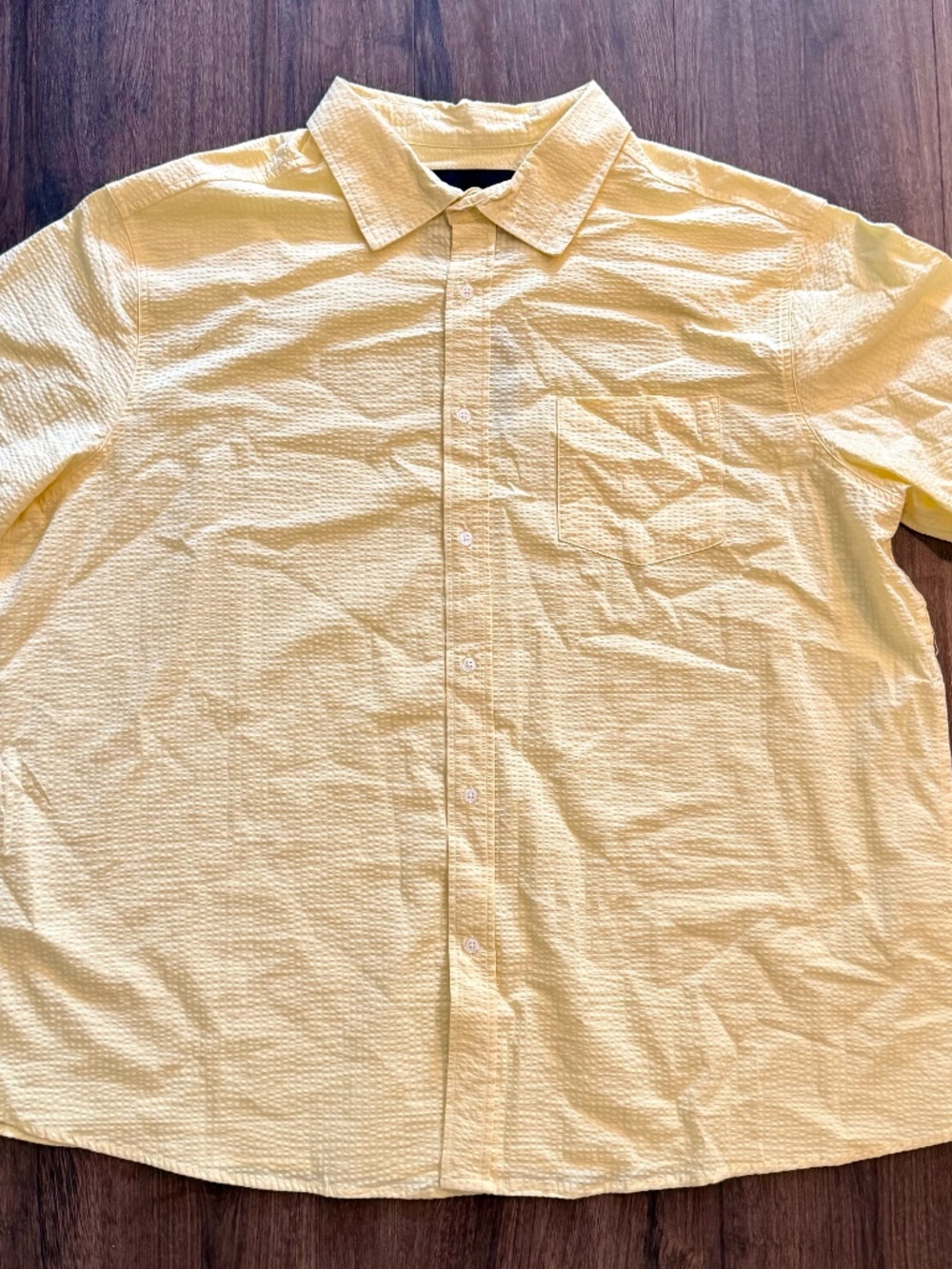 Winston Men's Big & Tall Short Sleeve Button Down Shirt - Yellow - Size 3XL